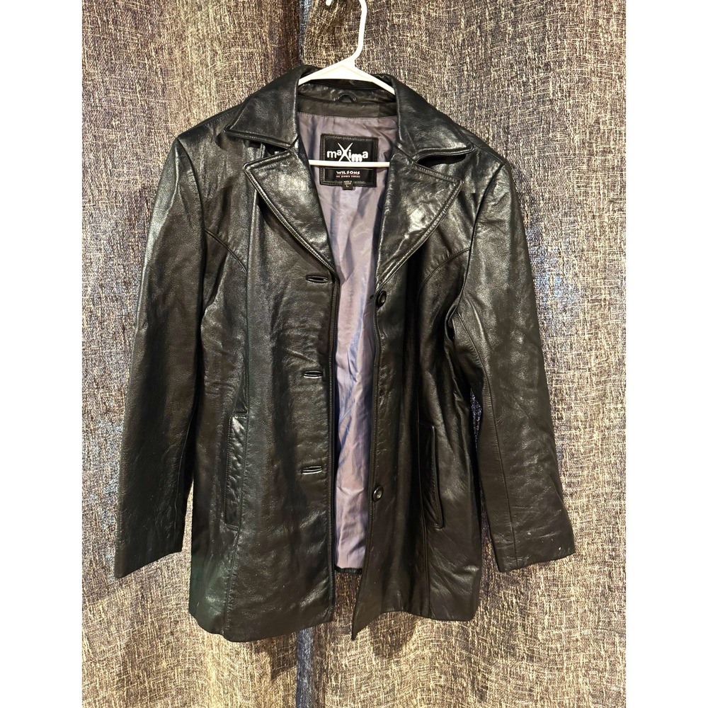 Wilson’s Leather Maxima Women’s L Black Genuine Leather Blazer Jacket